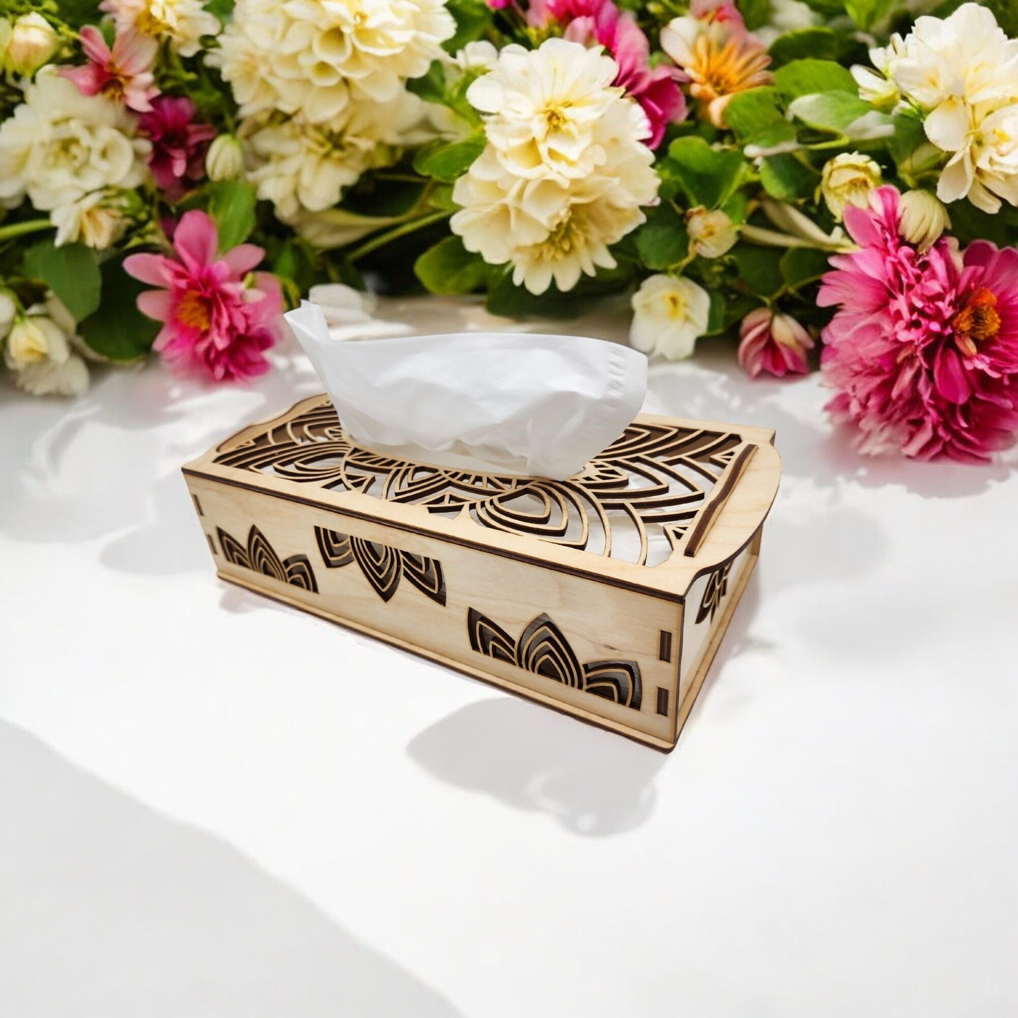 Caja de pañuelos - Mandala de loto