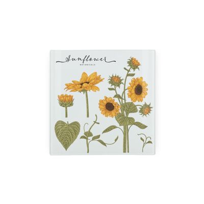 Support pour marmite lisse de petite taille à motifs de tournesols botaniques