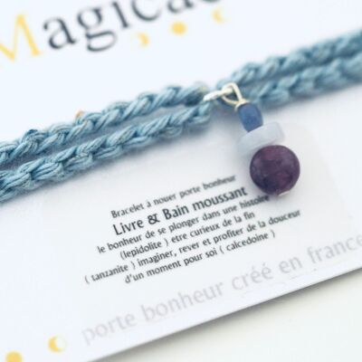 Bracelet porte bonheur a nouer LIVRE & BAIN MOUSSANT