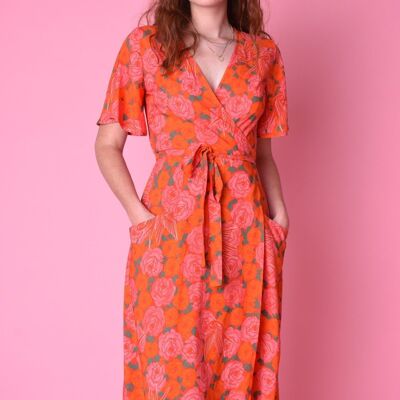 Robe Christy hirondelles oranges