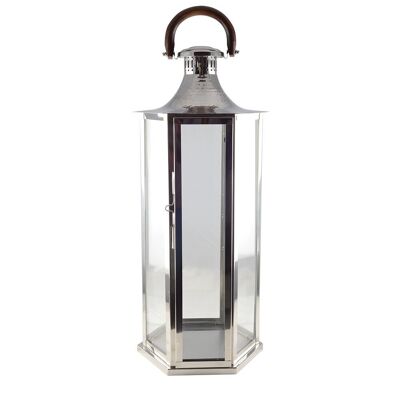 Lanterne en verre grand modèle 33x28x80cm
