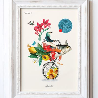 Póster impreso de arte Béto Val - Cycle Fish