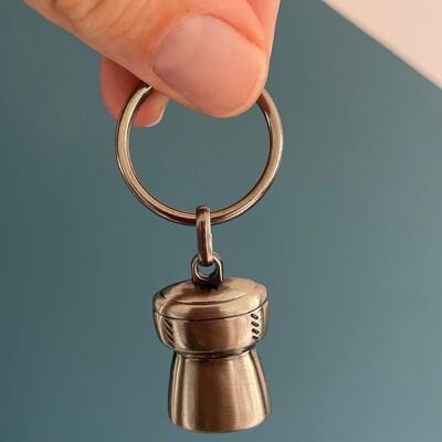 metal key ring - champagne cork - champagne please - gift