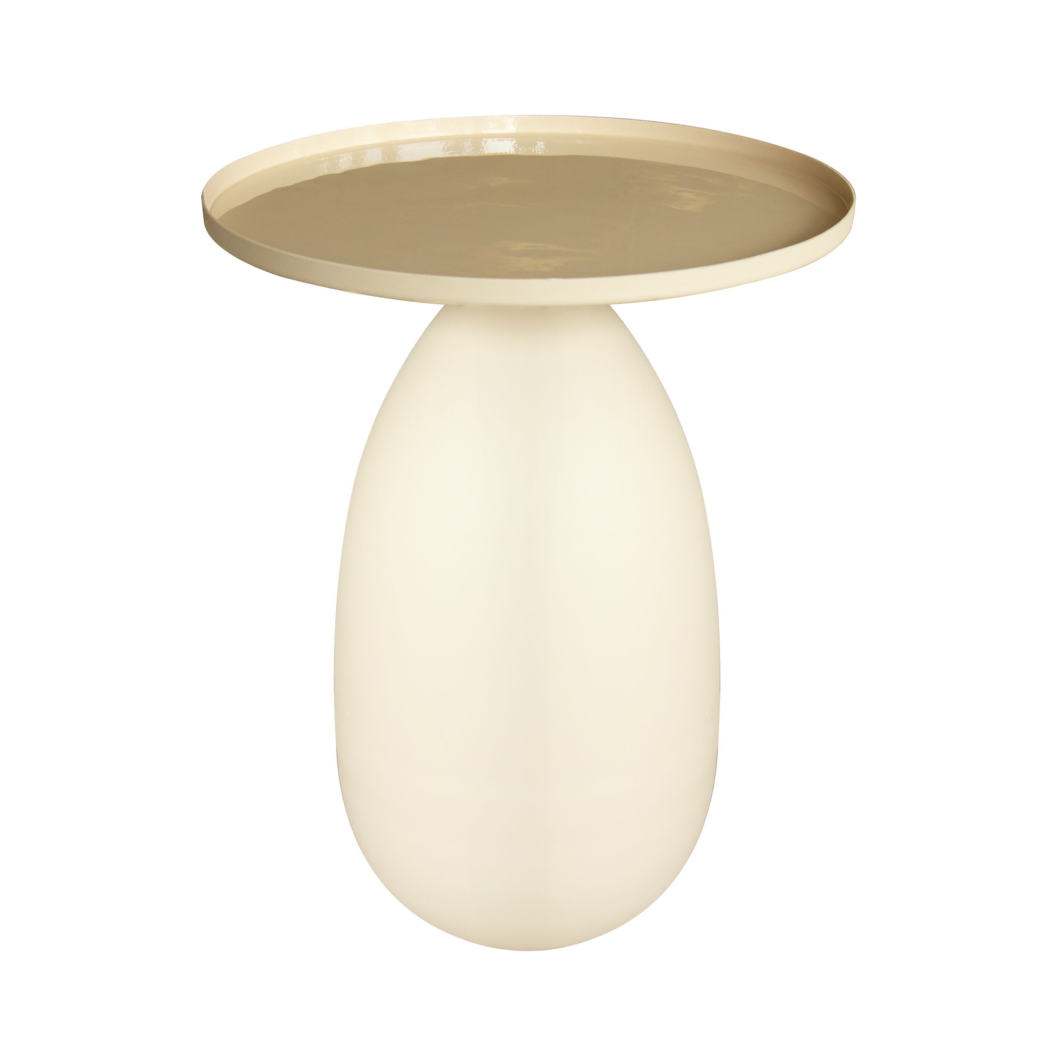 MOBILI D'ACCENTO ECRU METALLO TOP ECRU CERAMICA GAMBA 40X40X51CM VOLDA