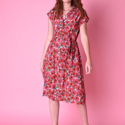 Robe DANIELA hirondelles roses