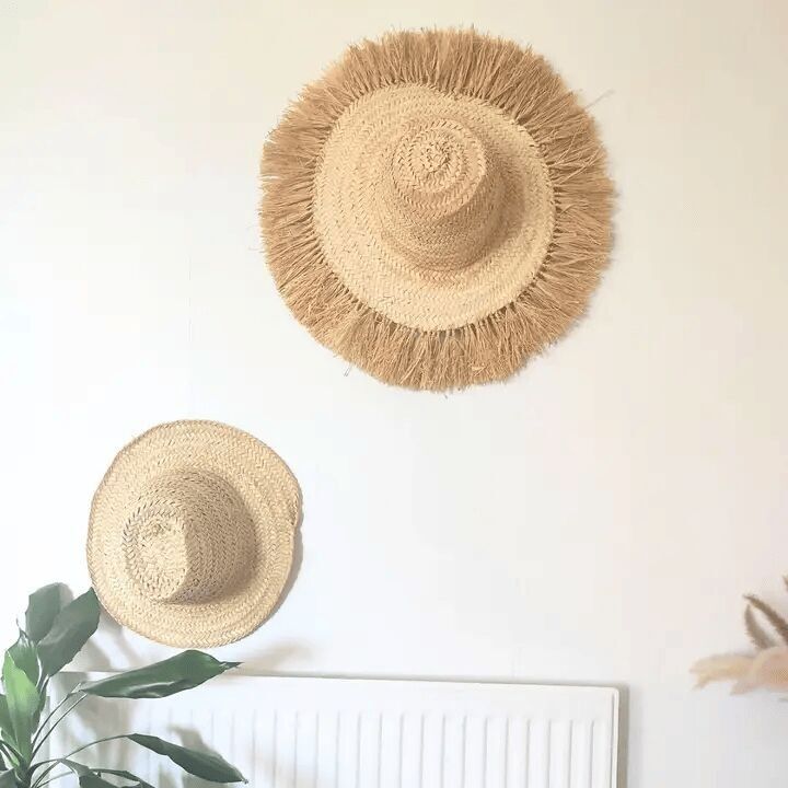 Boîte de rangement artisanale en raphia naturel - Organisateur compact (Ø10 x H8cm)