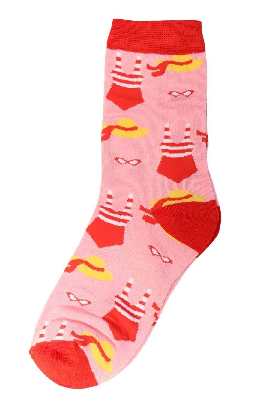 Damen Bambus Socken Sommer Knöchelsocken Strand Bademode Rosa