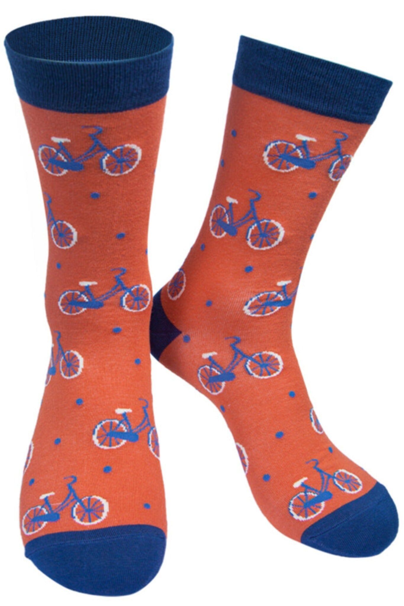 Herren Bambus Fahrradsocken Fahrraddruck Neuheit Socken Orange