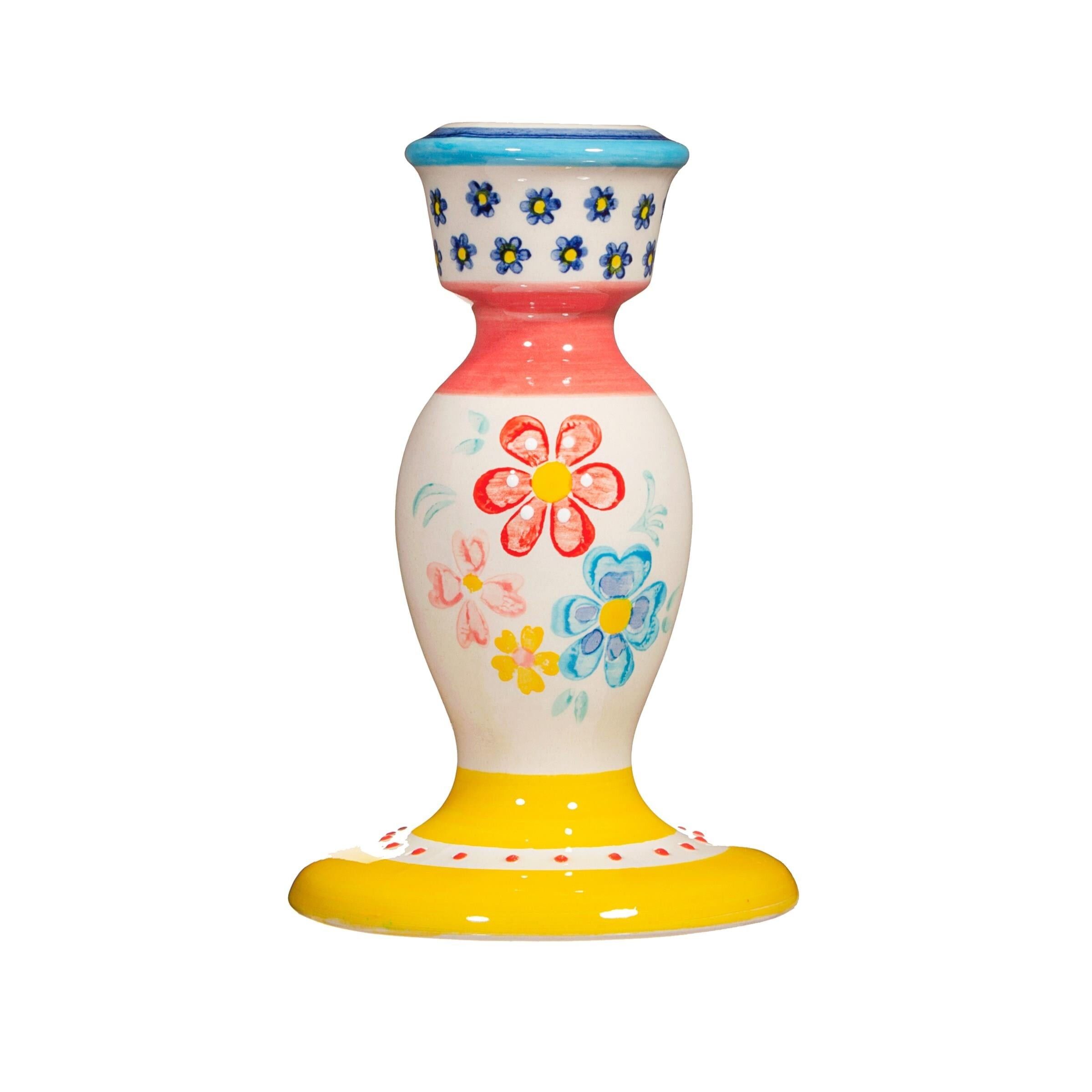 Portacandele floreale folk