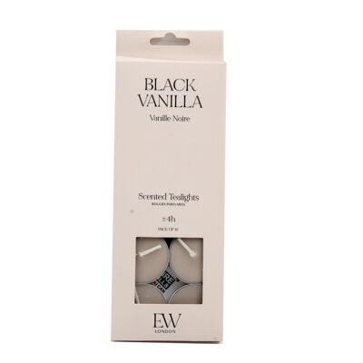 Black Vanilla Scented Tealights 10 Pack