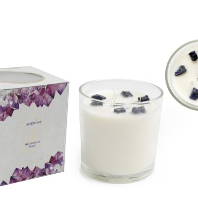 Amethyst Crystal Candle 12x12cm