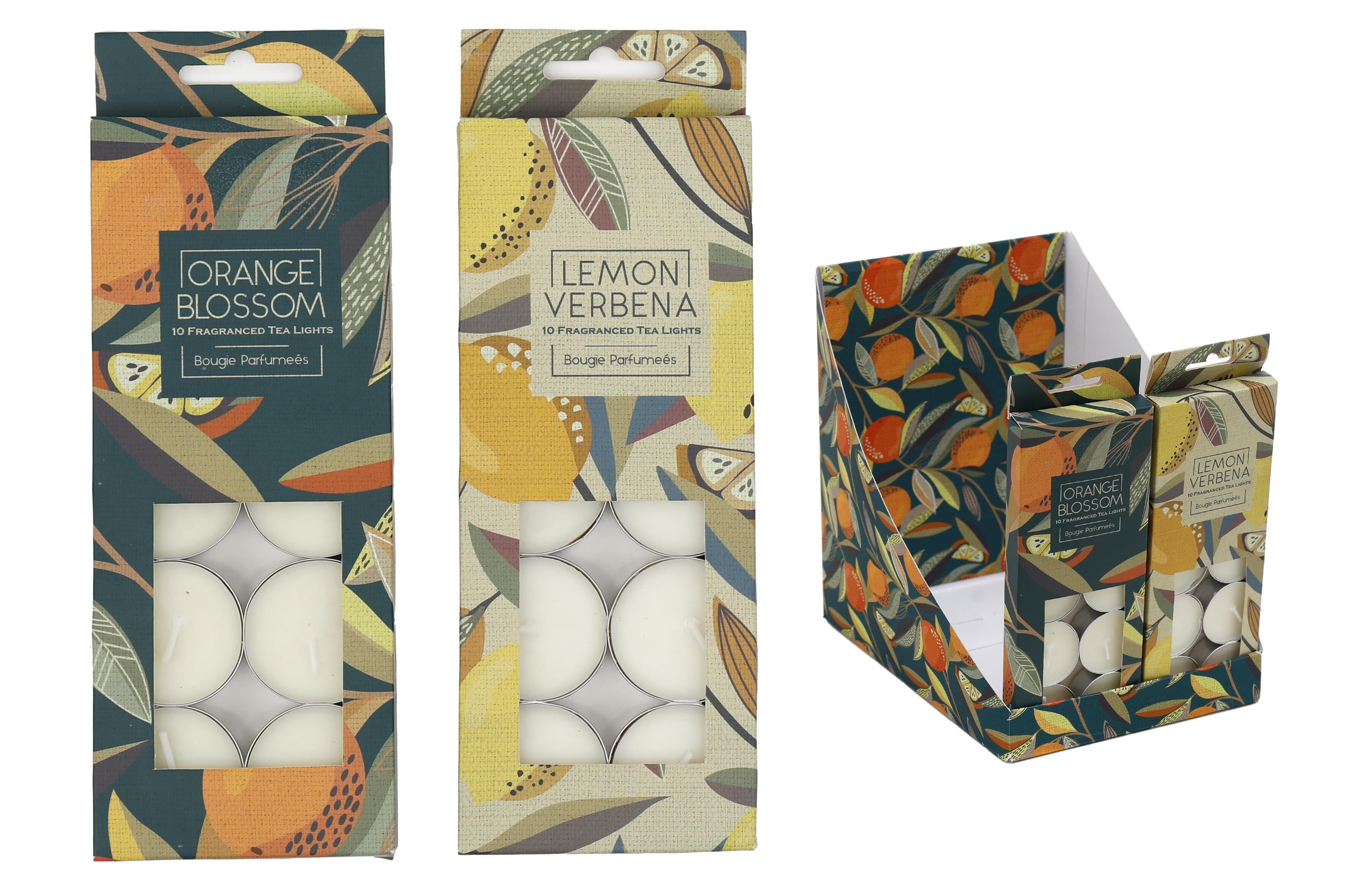 Candele profumate alla scorza di agrumi, confezione da 10