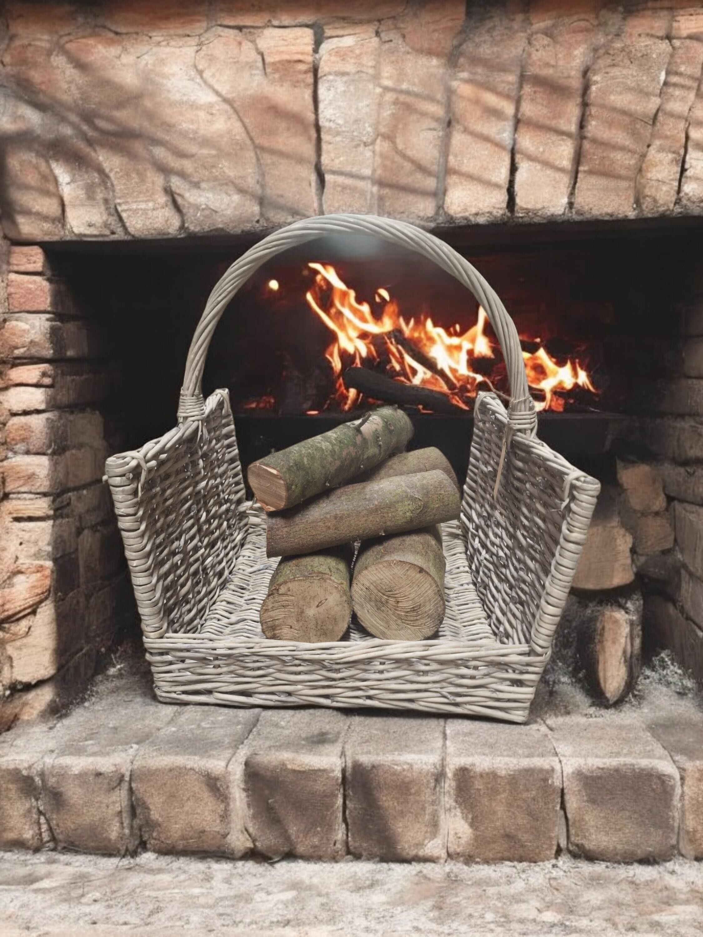 Grau gewaschener Weidenholzkorb (T45x44cm)