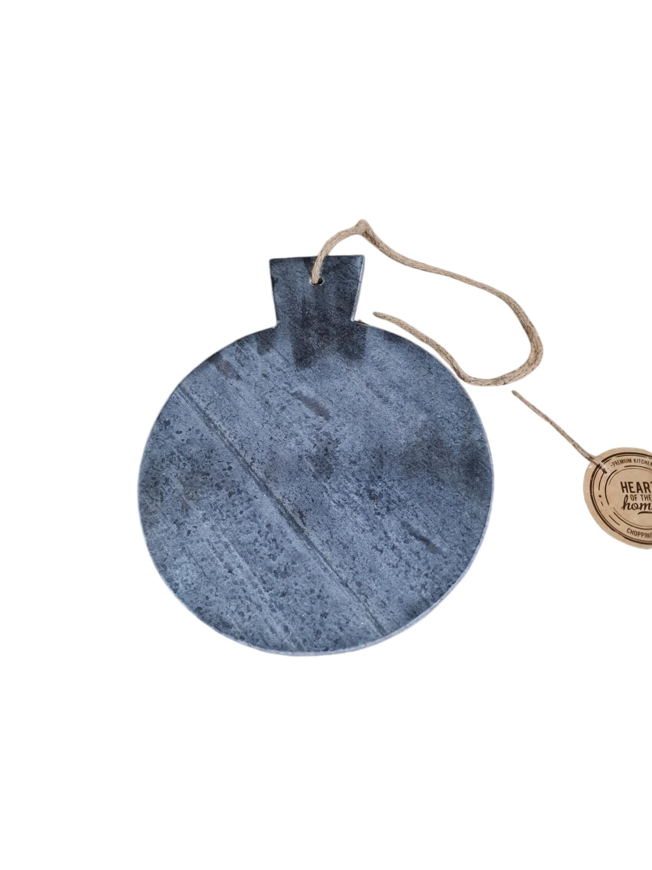 Tagliere rotondo in marmo grigio 31x25cm