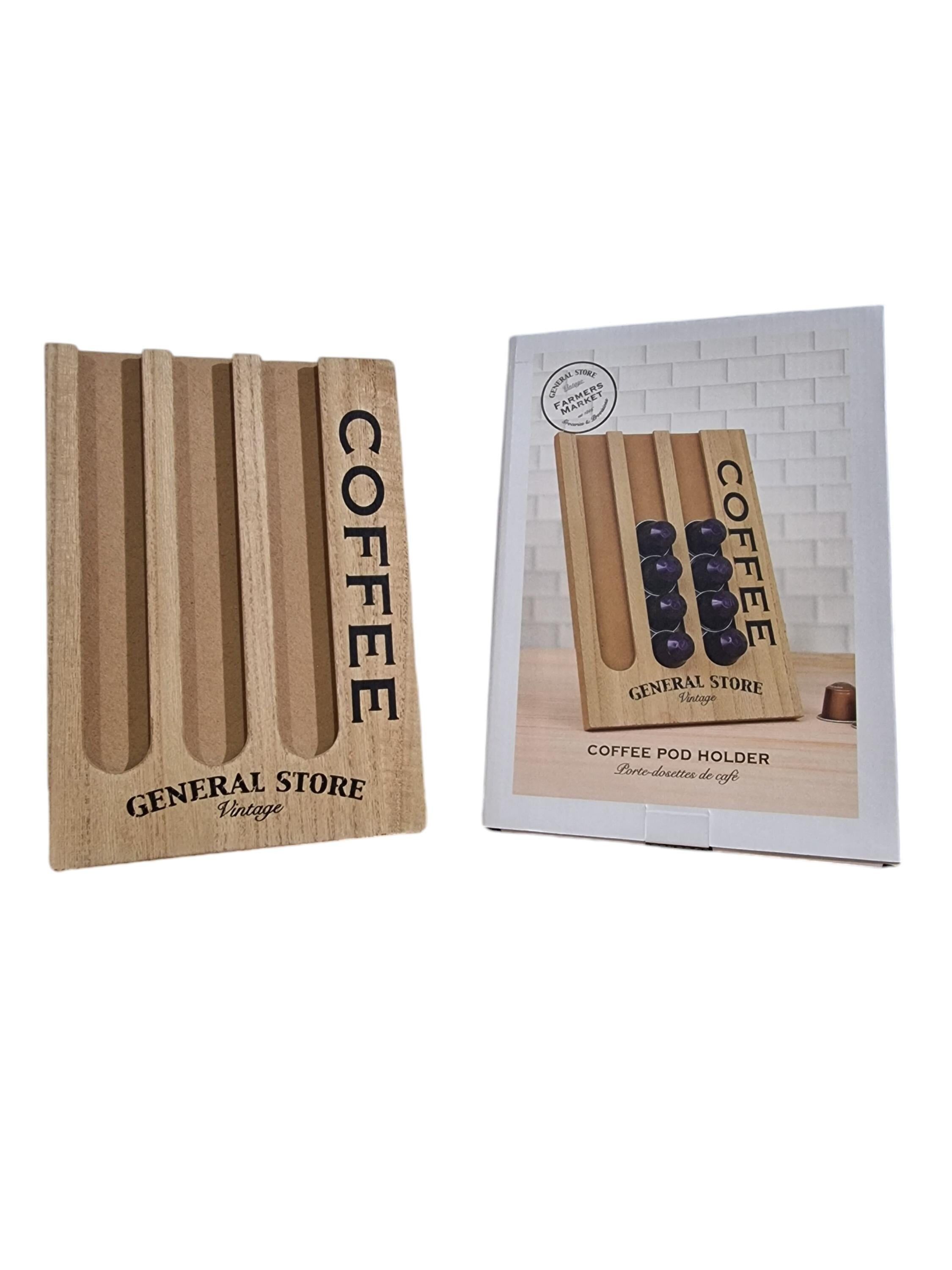 General Store Kaffeepadhalter aus Holz, 26 x 18 cm