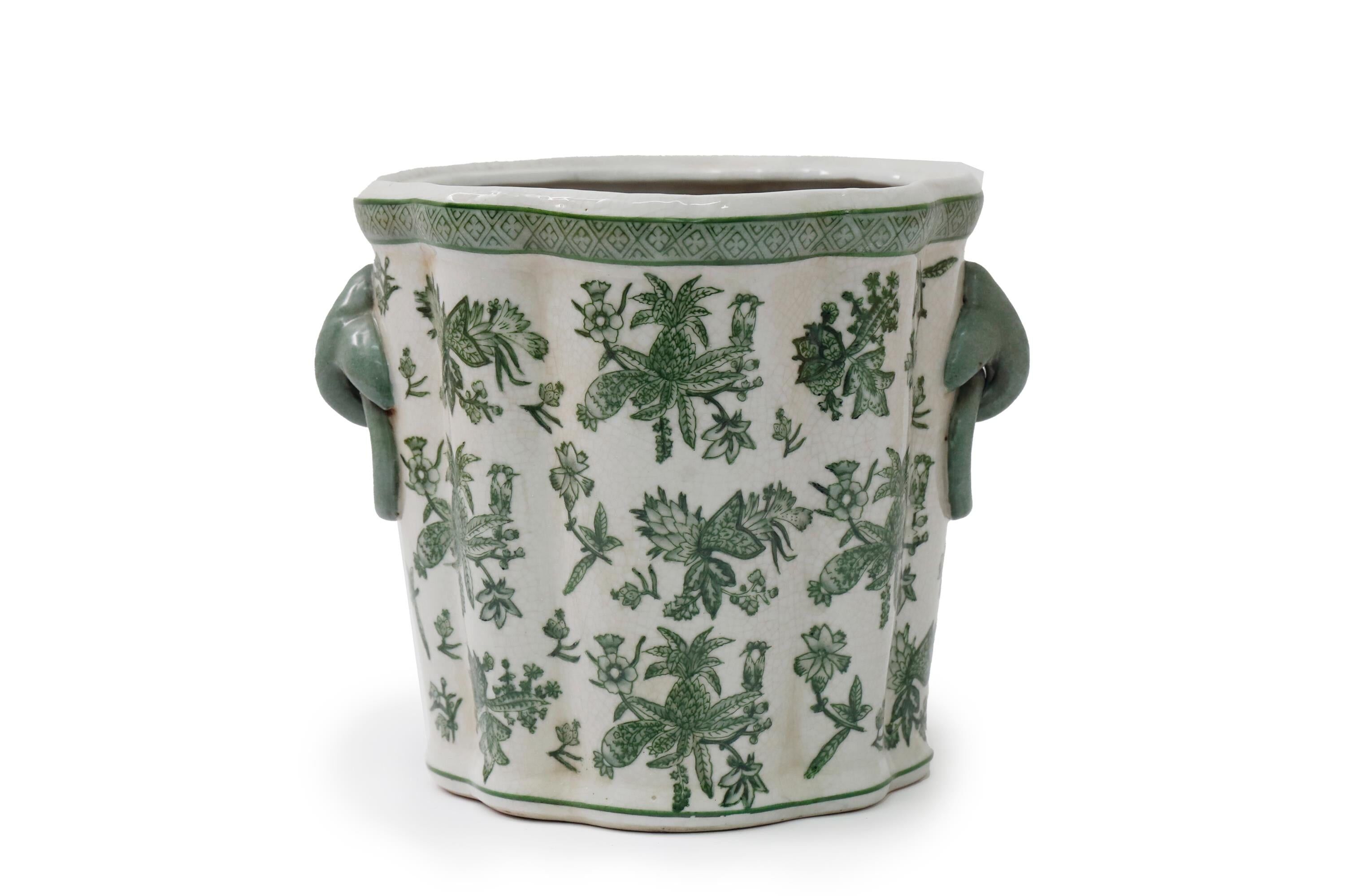 Vaso in ceramica verde pappagallo palma salice 26 cm