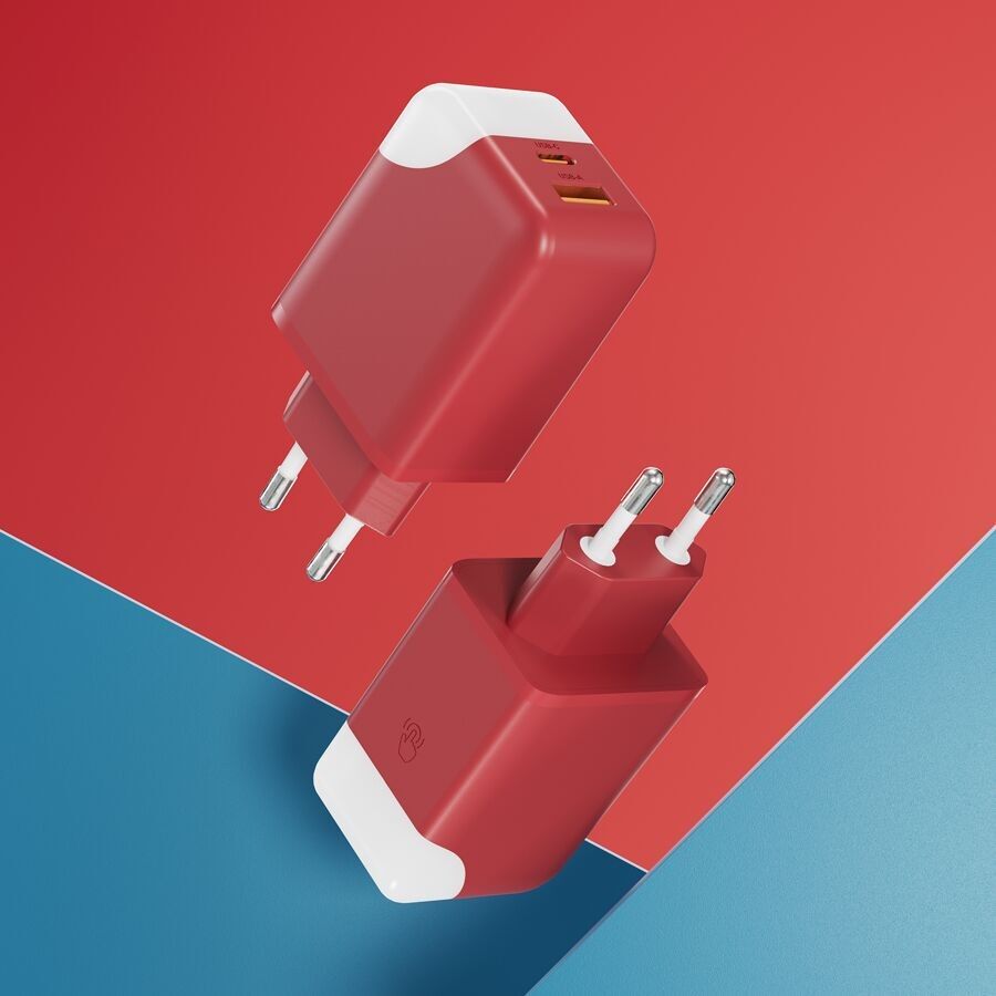 🔌Adattatore di alimentazione da 65 W con luce touch integrata ICE-GAN rosso🔌