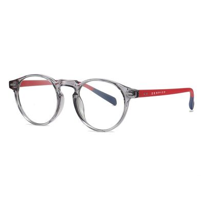 Nexus - Blaulichtbrille - Holo - Transparentes Grau - Roter Bügel