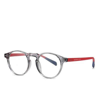 Nexus - Blaulichtbrille - Holo - Transparentes Grau - Roter Bügel