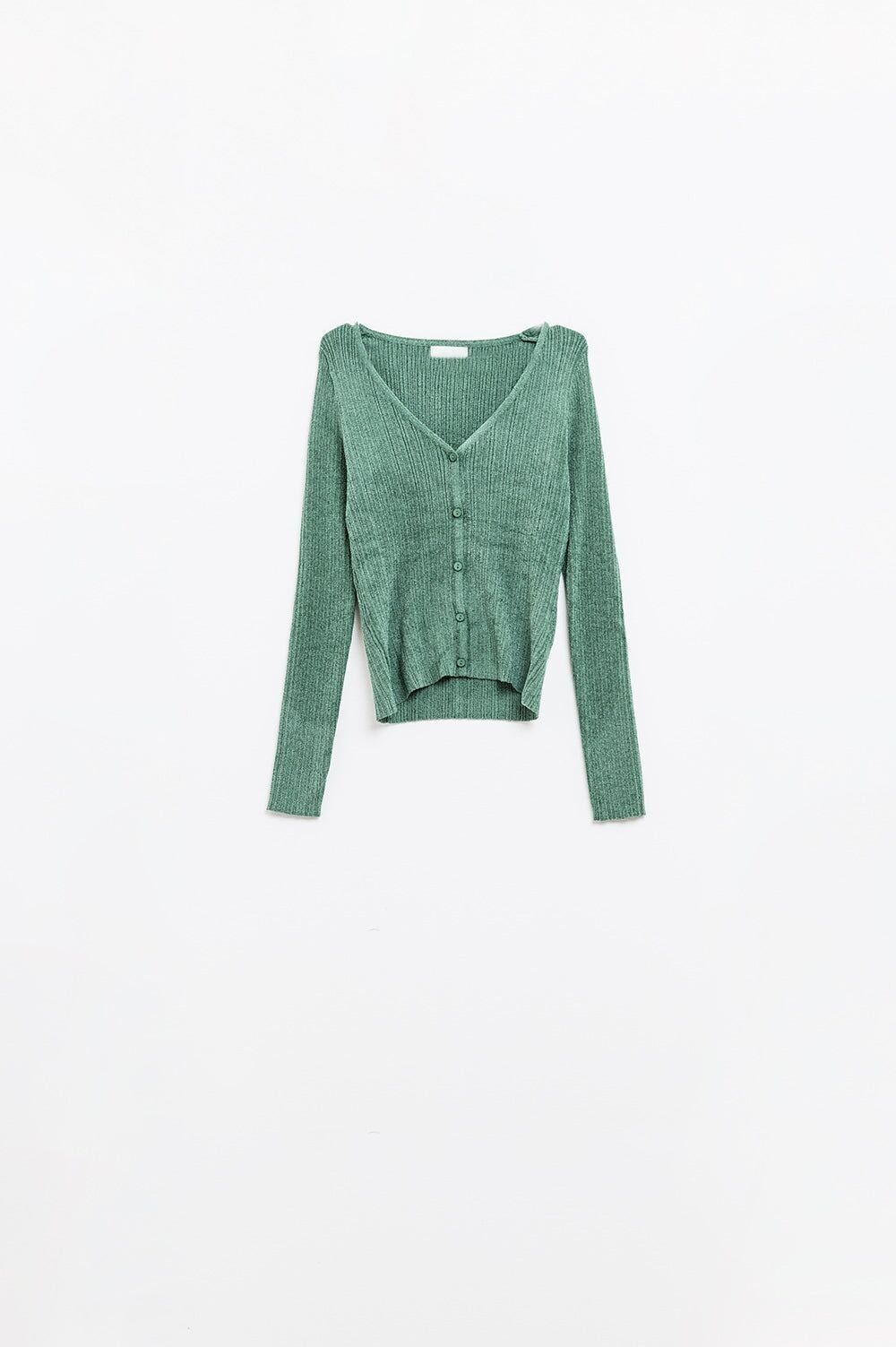 Cardigan strutturato in verde menta