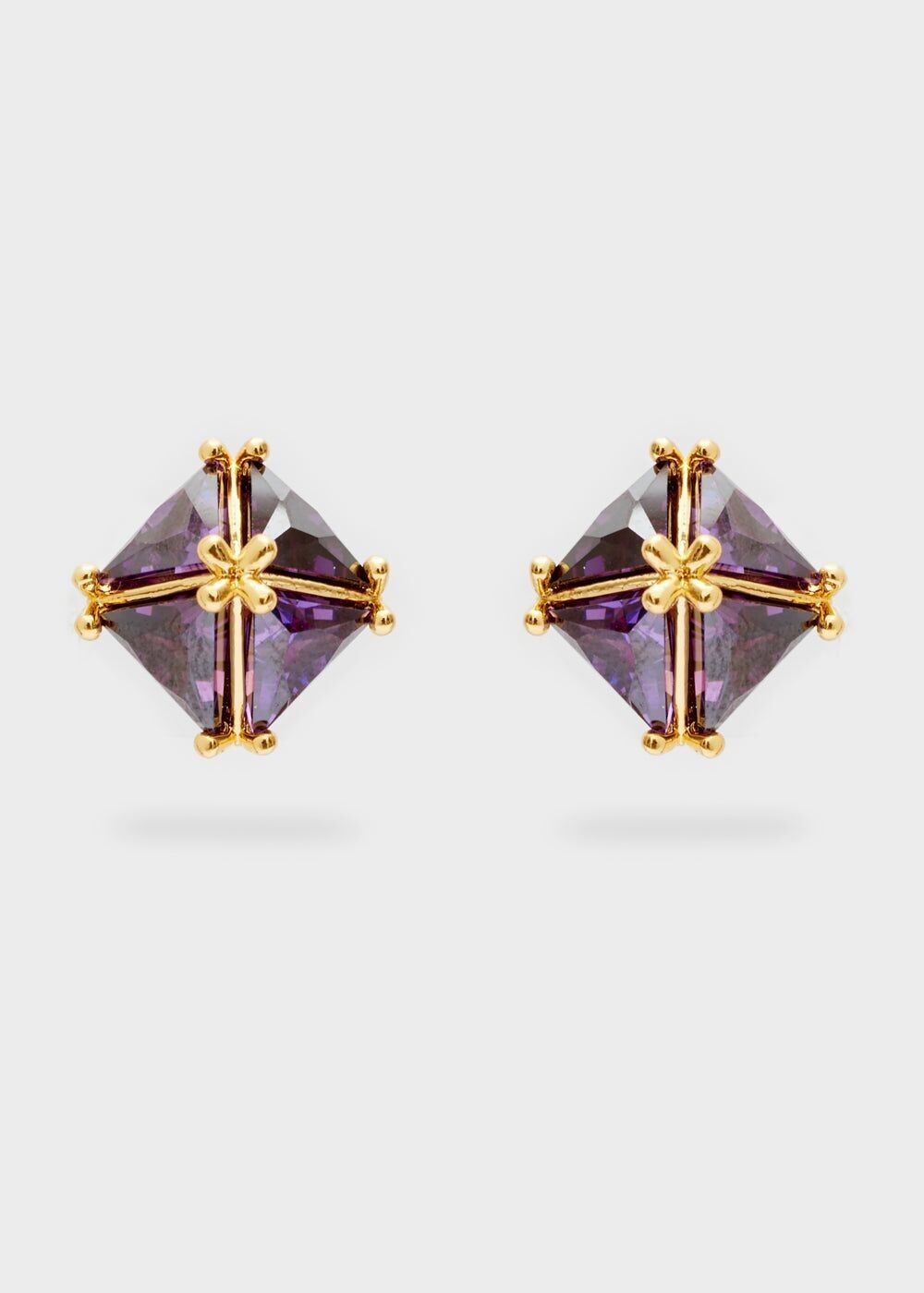 STUD LOBE EARRINGS W/ ZIRCONS + COLORS
