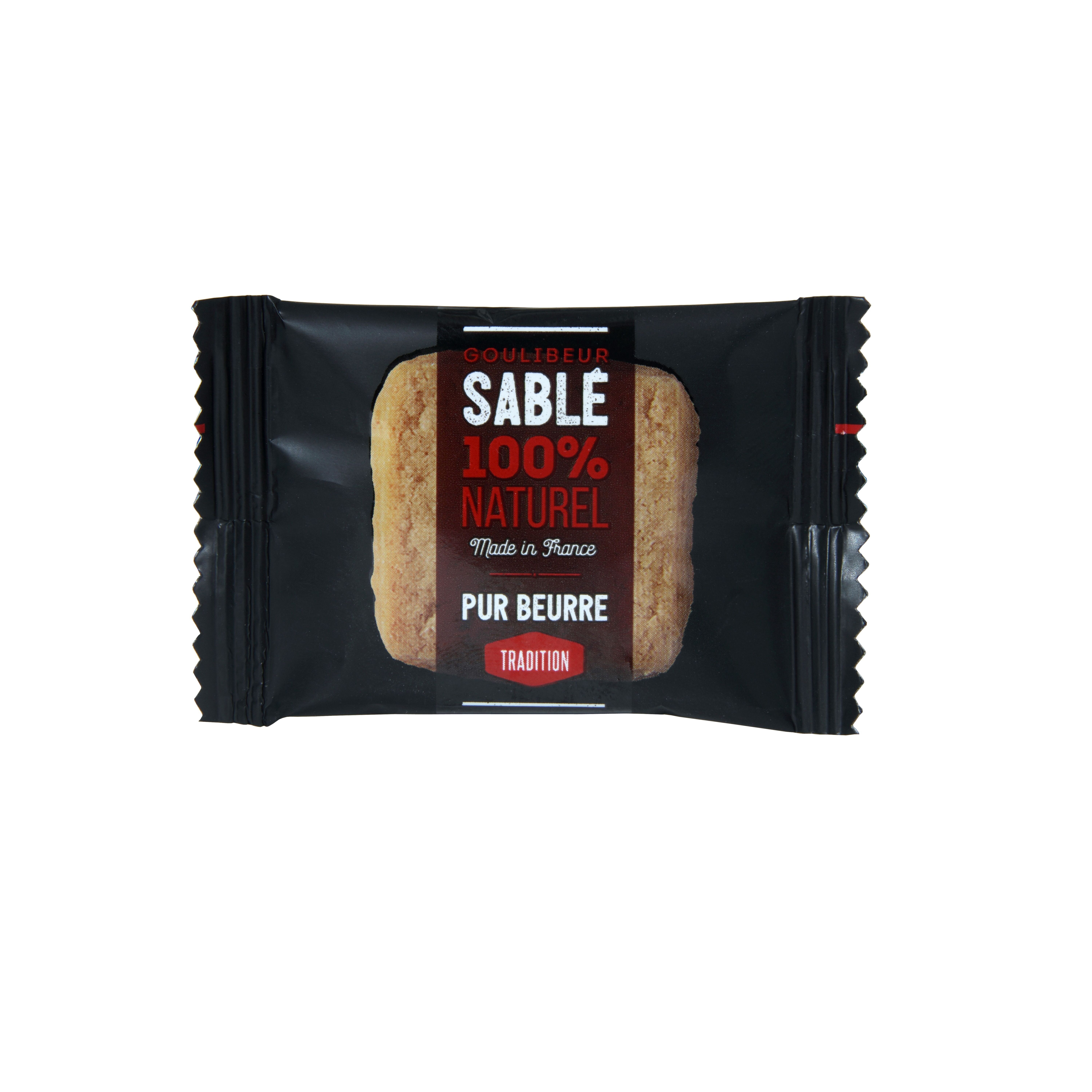 Tradizionale biscotto quadrato sablé al burro confezionato singolarmente - scatola da 1 kg GOULIBEUR