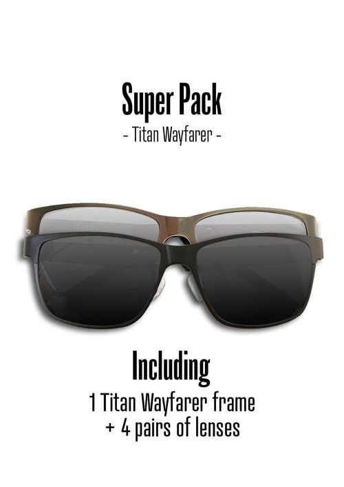 Titanium Wayfarer Sunglasses  - Super Pack