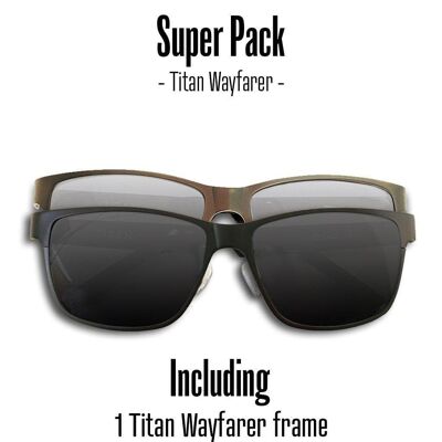 Gafas de sol Wayfarer de titanio - Super Pack