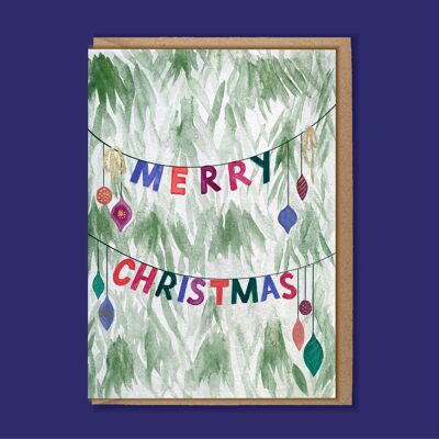 MERRY CHRISTMAS BUNTING A6 Card