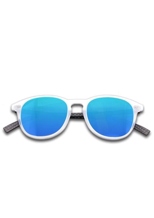 Hybrid - Halo - Carbon Fiber & Acetate Sunglasses - Transparant - Blue Mirror