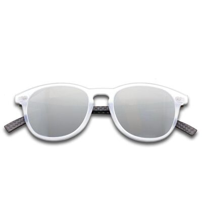 Hybrid - Halo - Sonnenbrille aus Kohlefaser & Acetat - Transparent - Silberverspiegelt