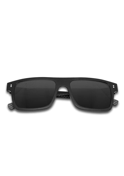 Hybrid - Cubic - Carbon Fiber & Acetate Sunglasses - Black - Black