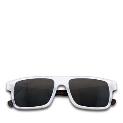 Híbrido - Cúbico - Gafas de sol de fibra de carbono y acetato - Transparente - Negro