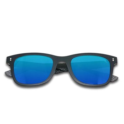 Híbrido - Atom - Gafas de sol de fibra de carbono y acetato - Negro - Espejo azul