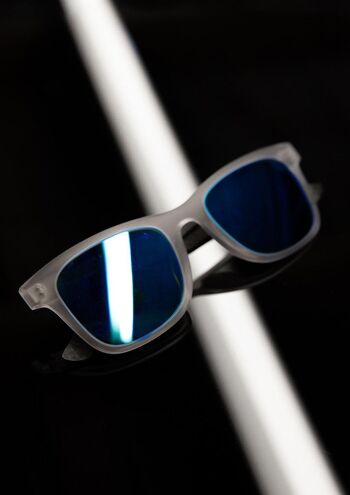 Hybrid - Atom - Lunettes de soleil en fibre de carbone et acétate - Noir - Miroir bleu 3