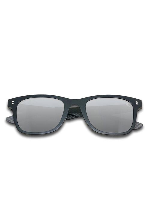 Hybrid - Atom - Carbon Fiber & Acetate Sunglasses - Black - Silver Mirror