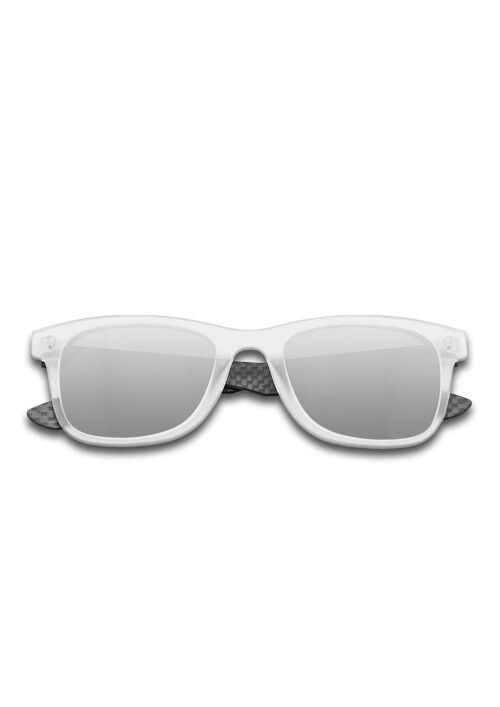 Hybrid - Atom - Carbon Fiber & Acetate Sunglasses - Transparant - Silver Mirror