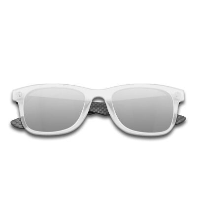Hybrid - Atom - Sonnenbrille aus Kohlefaser & Acetat - Transparent - Silberverspiegelt