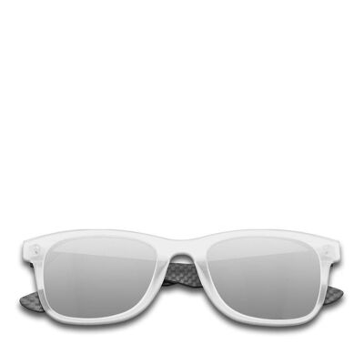 Hybrid - Atom - Sonnenbrille aus Kohlefaser & Acetat - Transparent - Silberverspiegelt