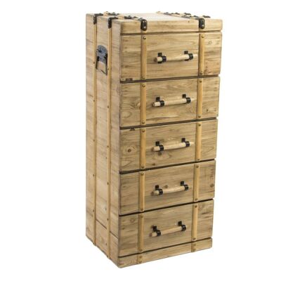 CHIFONIER WOOD 43X33X92 5 DRAWERS NATURAL BROWN MB191433 no11