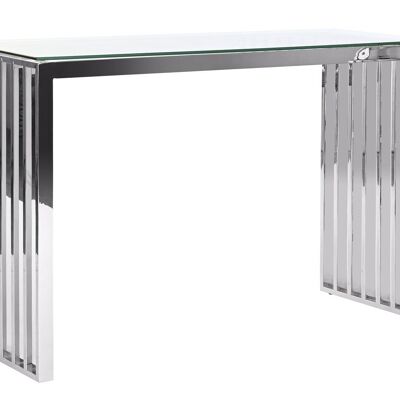 Consola Acero Cristal 120X45X78 Cromado Plateado MB199643 NO11