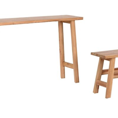 Consola Mas Mesita Set 2 Teca 120X30X76 Natural MB213855 NO11