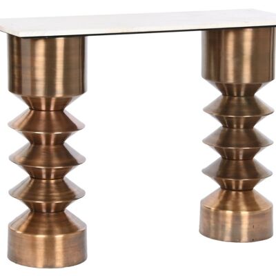 Consola Marmol Hierro 118X33,5X78 Blanco MB208598 NO11