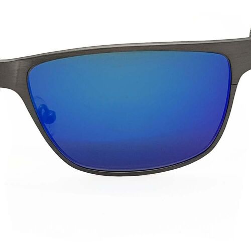 Titanium Wayfarer Sunglasses - TITAN - Gun Metal - Blue