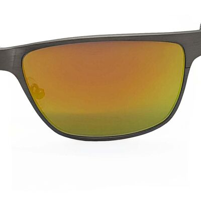 Titanium Wayfarer Sunglasses - TITAN - Gun Metal - Yellow / Red