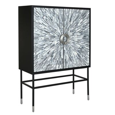 Resin Bone Sideboard 100X40X140 Black Inlay MB202089 NO11