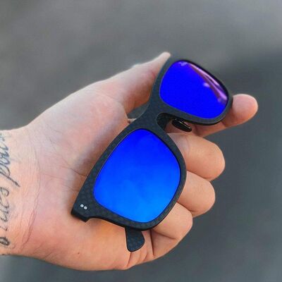 Carbon Fiber Sunglasses Gift Box - Fibrous V4 - Blue