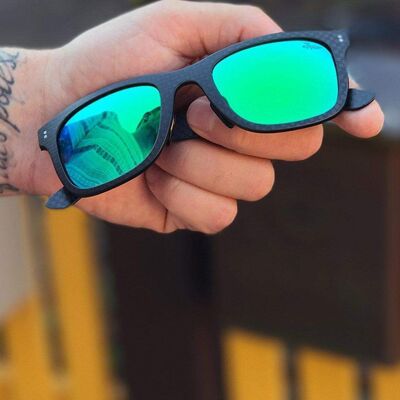 Carbon Fiber Sunglasses Gift Box - Fibrous V4 - Green