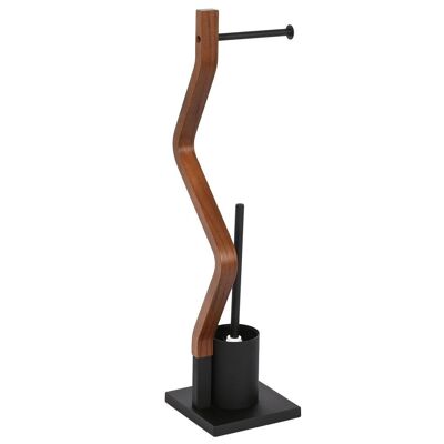 Porta scopino WC in metallo rovere 18,5X18,5X75 Marrone PB208386 NO11