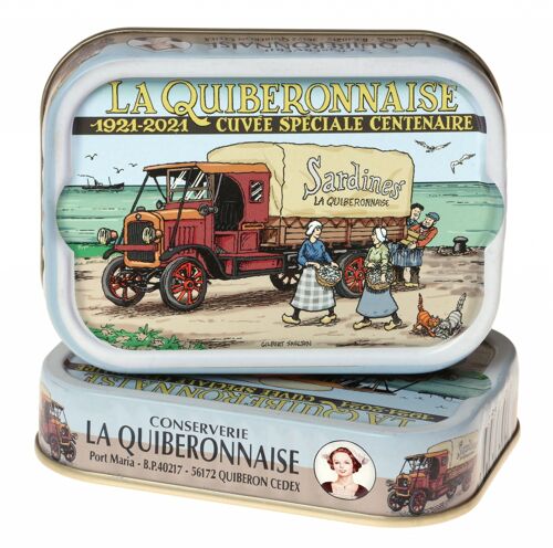 Sardines à l'huile d'olive boîte 100em anniversaire illustrée par Gilbert SHELTON